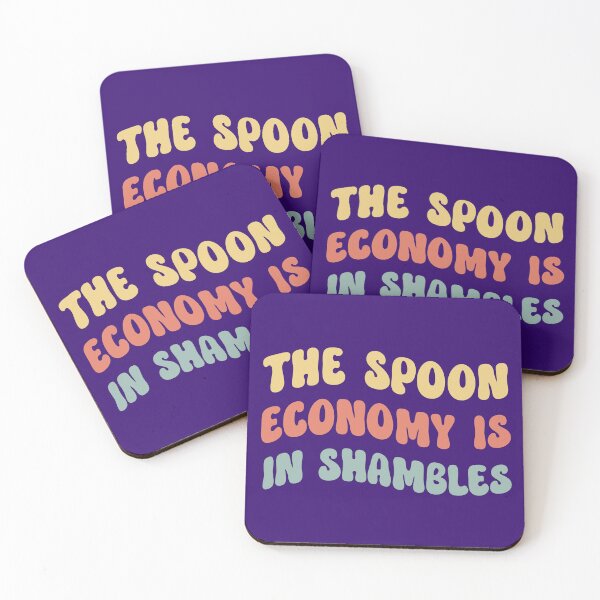 Item preview, Spoon Economy Shambles Funny T-Shirts Tees pins magnets stickers mugs Spoon Theory Spoonies Chronically Ill Humorous Autoimmune Gifts designed and sold by ChronicillnessT.