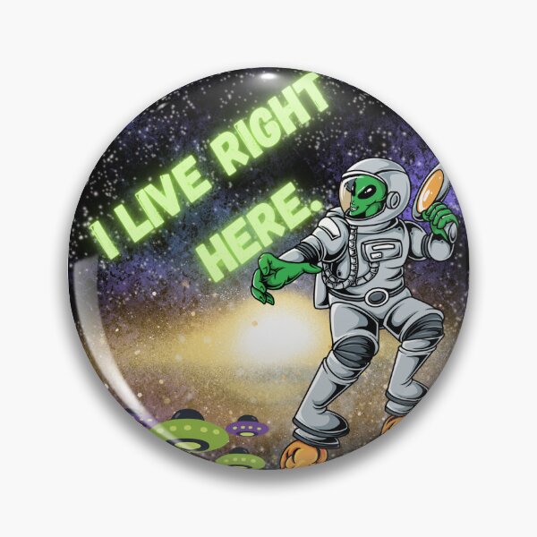 Item preview, Green Alien Astronaut Flying Near UFO Fleet designed and sold by NithskeBR.
