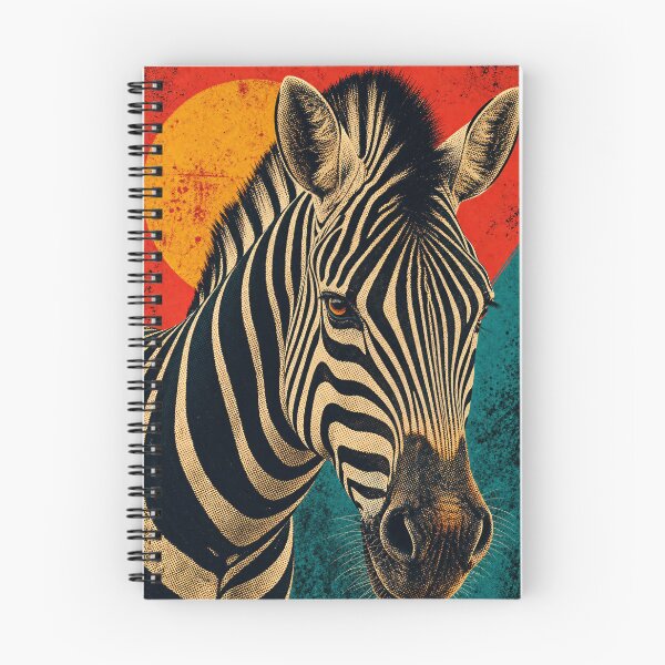 Item preview, Retro Zebra Portrait – Vintage Halftone Wildlife Illustration designed and sold by Jandedan.