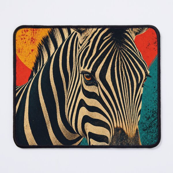 Item preview, Retro Zebra Portrait – Vintage Halftone Wildlife Illustration designed and sold by Jandedan.