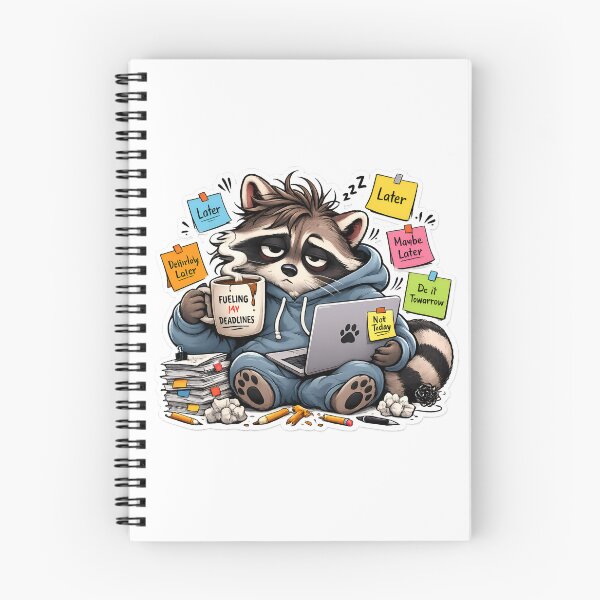 Item preview, Cute Overworked Raccoon designed and sold by Grapyziip.