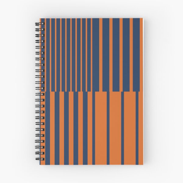 Item preview, Geometric Minimalist Op Art Stripes in Navy Blue and Burnt Orange designed and sold by nineFlorals.