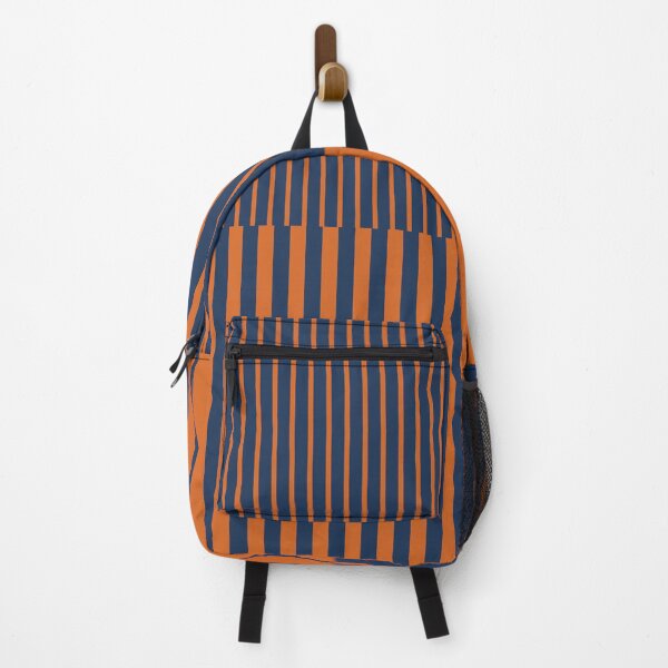 Item preview, Geometric Minimalist Op Art Stripes in Navy Blue and Burnt Orange designed and sold by nineFlorals.