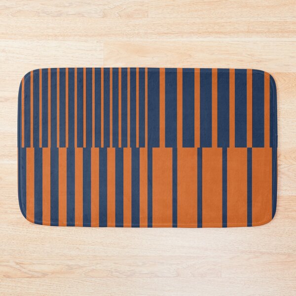 Item preview, Geometric Minimalist Op Art Stripes in Navy Blue and Burnt Orange designed and sold by nineFlorals.