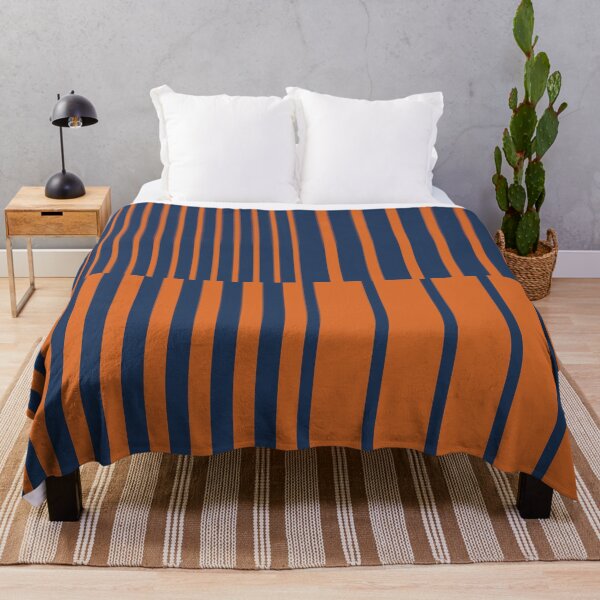 Item preview, Geometric Minimalist Op Art Stripes in Navy Blue and Burnt Orange designed and sold by nineFlorals.