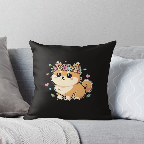 Item preview, Flower Power Pup - Kawaii Shiba Inu Crown designed and sold by Merchifyme2000.