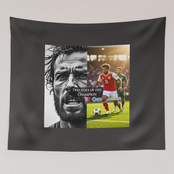 Item preview, Two Sides of One Champion Football Memorabilia: Dualistic World Cup Final Split-Screen Poster designed and sold by Creative-RE.
