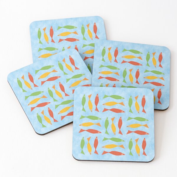 Item preview, Geometric pattern with colorful fish designed and sold by studiodrchicken.