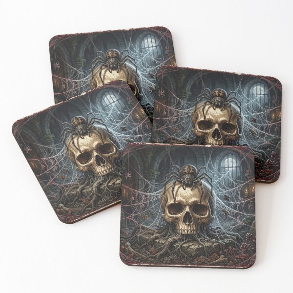 Item preview, Gothic Skull and Spider Web Dark Fantasy Art designed and sold by Evelashop.