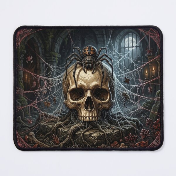 Item preview, Gothic Skull and Spider Web Dark Fantasy Art designed and sold by Evelashop.