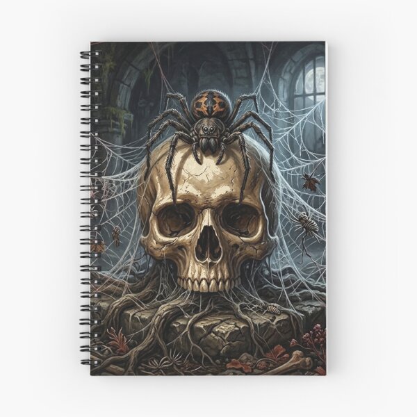 Item preview, Gothic Skull and Spider Web Dark Fantasy Art designed and sold by Evelashop.