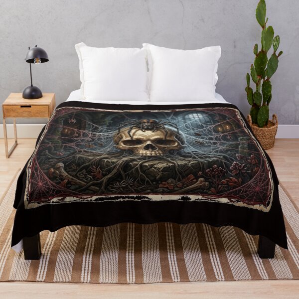 Item preview, Gothic Skull and Spider Web Dark Fantasy Art designed and sold by Evelashop.