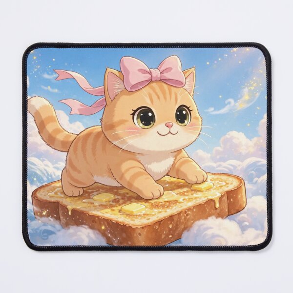Item preview, Cute Kitten Flying On Butter Toast designed and sold by Luna's World - Moody Vibes Studio.