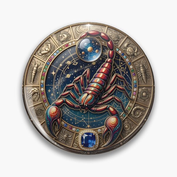 Item preview, Royal Scorpio Zodiac Wheel Sapphire Art designed and sold by Zodiac Celestial Art.