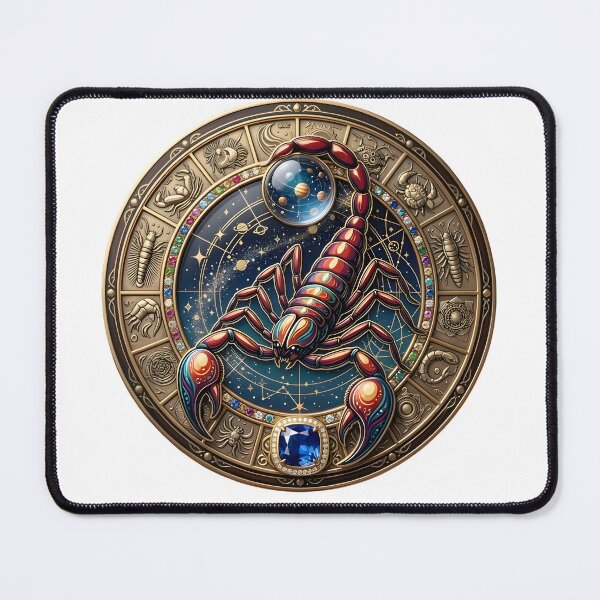 Item preview, Royal Scorpio Zodiac Wheel Sapphire Art designed and sold by Zodiac Celestial Art.