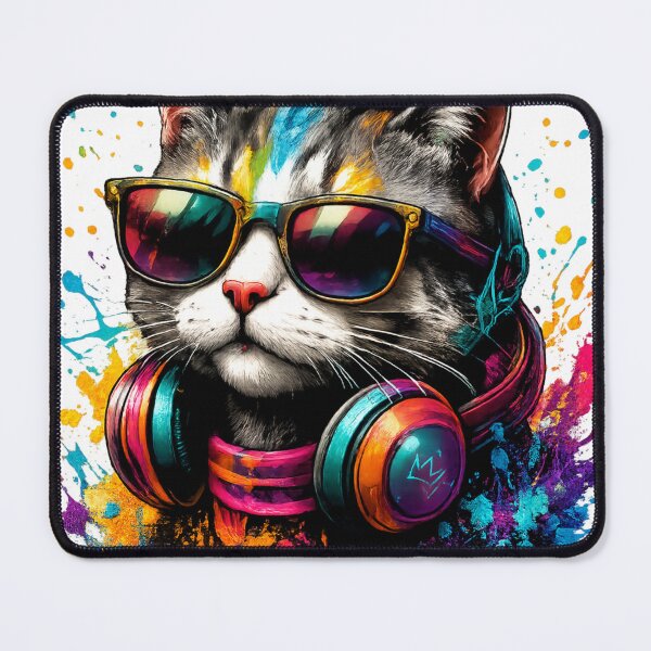 Item preview, Cool DJ Cat Graffiti T-Shirt designed and sold by Santuário da Bicharada.