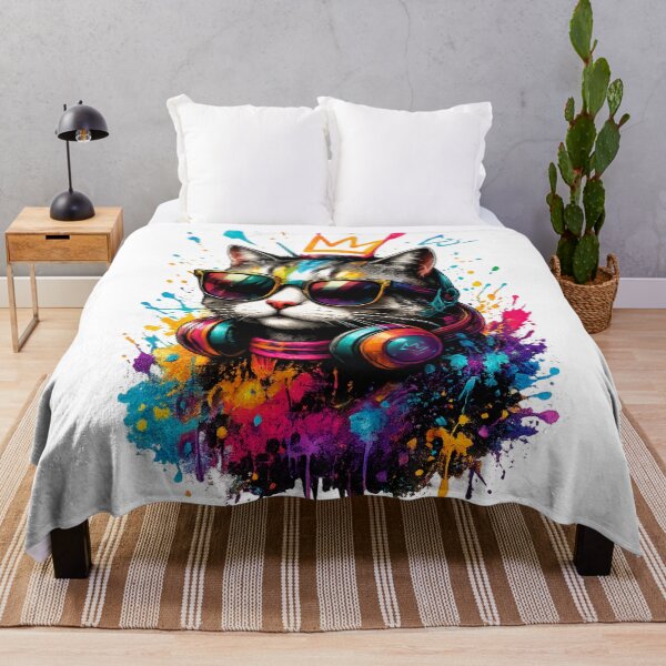 Item preview, Cool DJ Cat Graffiti T-Shirt designed and sold by Santuário da Bicharada.