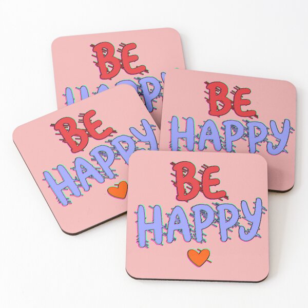 Item preview, Be Happy | Aesthetic Cute Positive Hearts Design designed and sold by AstronautMerch.