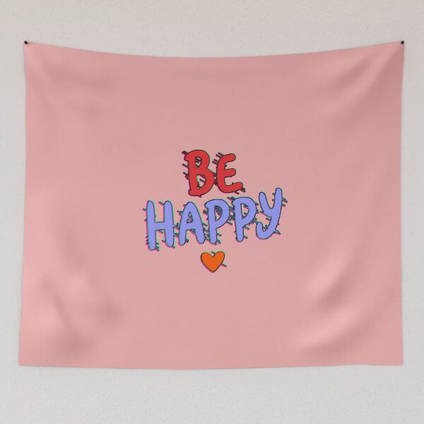 Item preview, Be Happy | Aesthetic Cute Positive Hearts Design designed and sold by AstronautMerch.