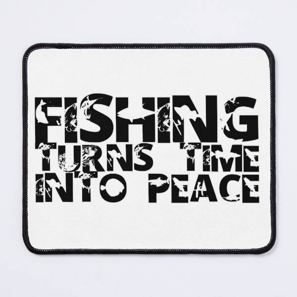 Item preview, Fishing text illustration "Fishing Turns Time Into Peace". designed and sold by Art-Horizon.