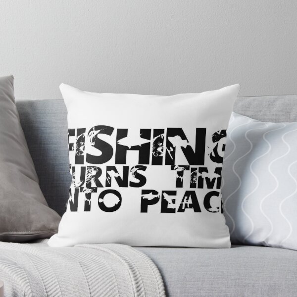 Item preview, Fishing text illustration "Fishing Turns Time Into Peace". designed and sold by Art-Horizon.