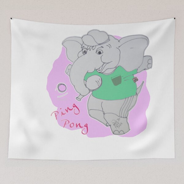 Item preview, Elephant Playing Ping Pong (drawing by ACCI) designed and sold by VanyssaGraphics.