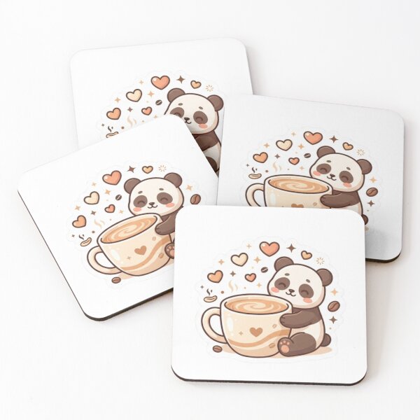Item preview, Cute Panda Coffee Hug Sticker designed and sold by M.Store.