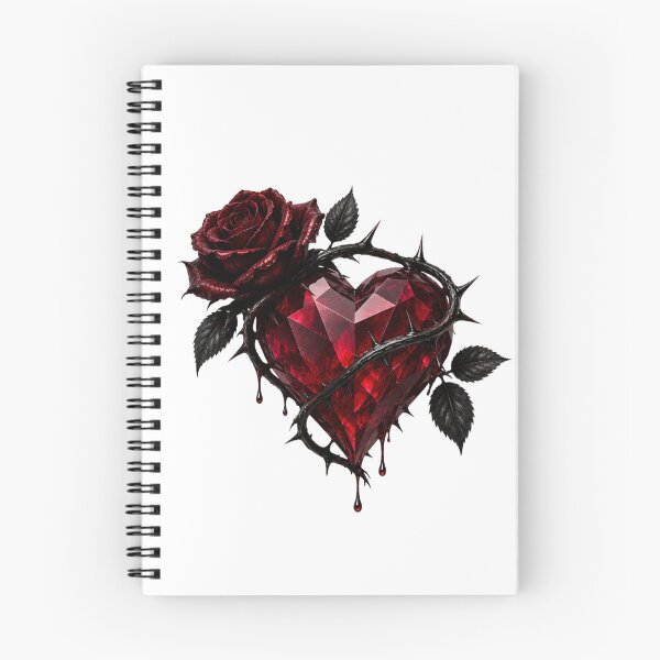 Item preview, Gothic Ruby Heart Dark Rose & Thorn Heart Romantic Gothic Art designed and sold by RoPrincess.