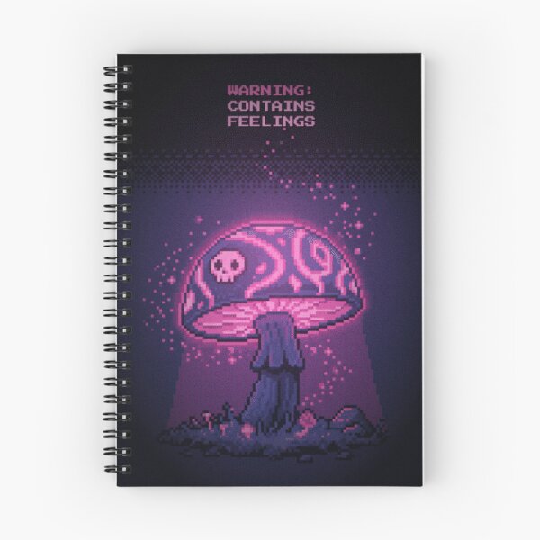 Item preview, Warning Contains Feelings Funny Mushroom Pixel Art designed and sold by Arobinoz.