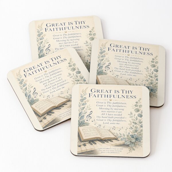 Item preview, Great Is Thy Faithfulness Vintage Hymn and Piano Art designed and sold by FaithThroughEverySeason.