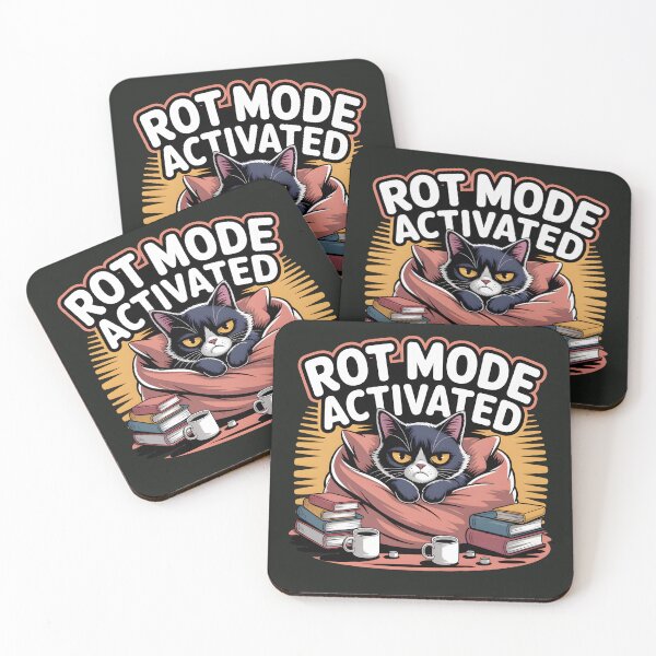 Item preview, Rot Mode Activated Grumpy Cat Book Lover Cozy Reading Shirt designed and sold by Raw Tigers.