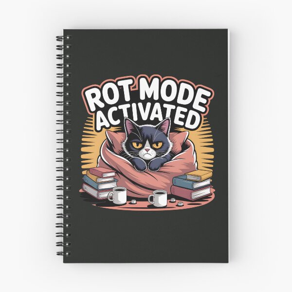 Item preview, Rot Mode Activated Grumpy Cat Book Lover Cozy Reading Shirt designed and sold by Raw Tigers.