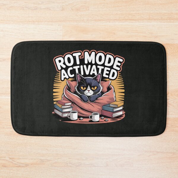 Item preview, Rot Mode Activated Grumpy Cat Book Lover Cozy Reading Shirt designed and sold by Raw Tigers.