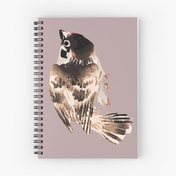 Item preview, Japanese Animal Art - Sparrow - Modern Ukiyo-e - Japandi, Dusty Pink designed and sold by Black Swallow.
