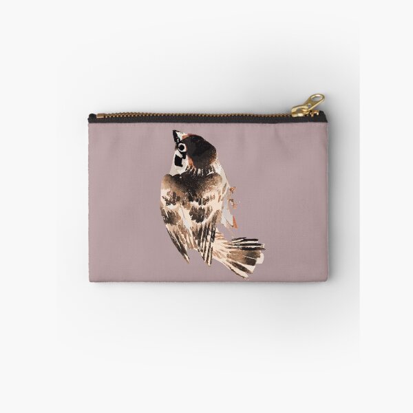 Item preview, Japanese Animal Art - Sparrow - Modern Ukiyo-e - Japandi, Dusty Pink designed and sold by Black Swallow.