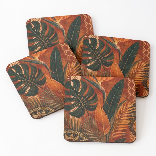 Item preview, African Tribal Boho Tropical Leaves Poster designed and sold by SoftSpaceDesign.