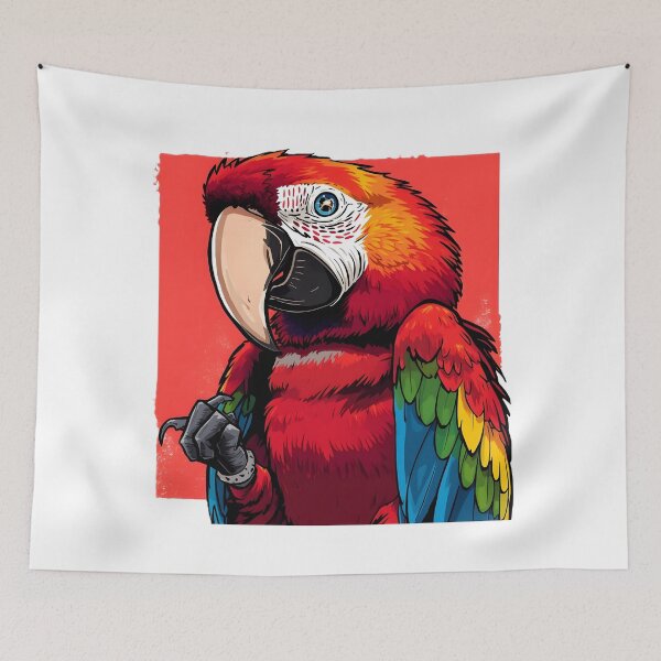 Item preview, Scarlet Macaw Sticker | Vibrant Tropical Parrot Illustration | Colorful Exotic Bird Art | Macaw Lover Gift designed and sold by dreamz-world.