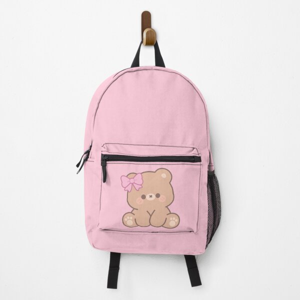Item preview, Cute Kawaii Teddy Bear with Pink Bow | Adorable Chibi Bear Sticker & Art Print designed and sold by Olive Thread Co..