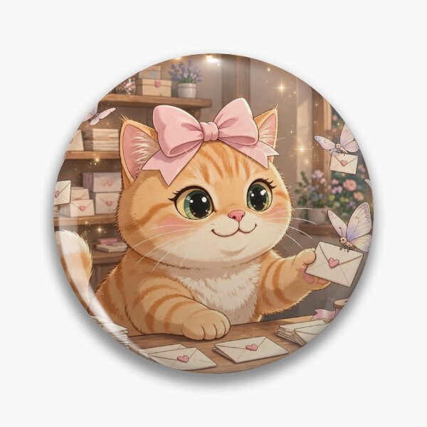 Item preview, Cute Kitten Working In Love Letter Shop designed and sold by Moody Vibes Studio.