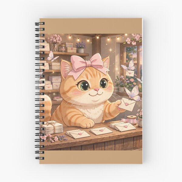 Item preview, Cute Kitten Working In Love Letter Shop designed and sold by Moody Vibes Studio.
