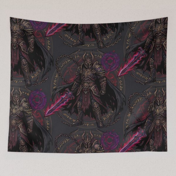 Item preview, Black Warrior Fantasy RPG Pixel Art Seamless Pattern designed and sold by ART ATTACK ZONE.