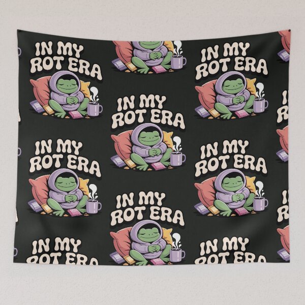 Item preview, In My Rot Era Cozy Frog Hoodie Reading Matcha Aesthetic designed and sold by Raw Tigers.