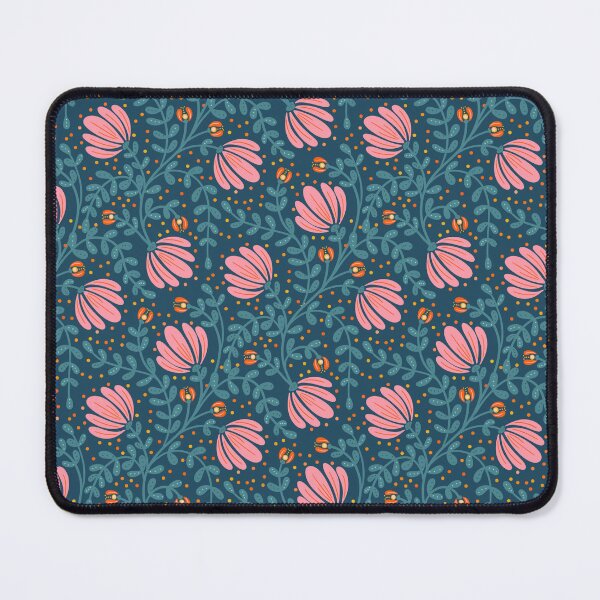 Item preview, Pink flowers and teal vines designed and sold by KoukaDesigns by Ali Sale.