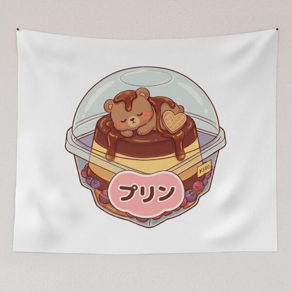 Item preview, Cute Kawaii Custard Pudding - Japanese Dessert Aesthetic designed and sold by 0Zetgest.