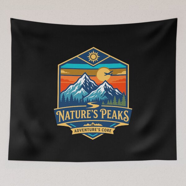 Item preview, Aesthetic Retro Mountains Adventure Nature Art designed and sold by Global-Command.