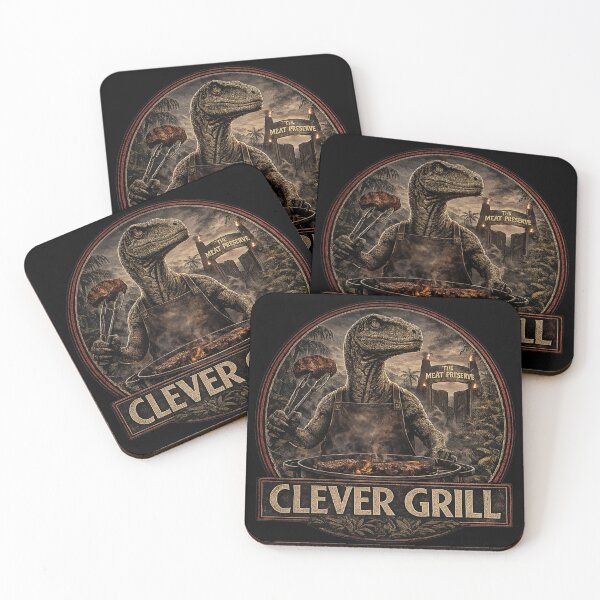 Item preview, Clever Grill – Velociraptor BBQ Pitmaster Vintage T-Shirt Design designed and sold by The Mayors Den.