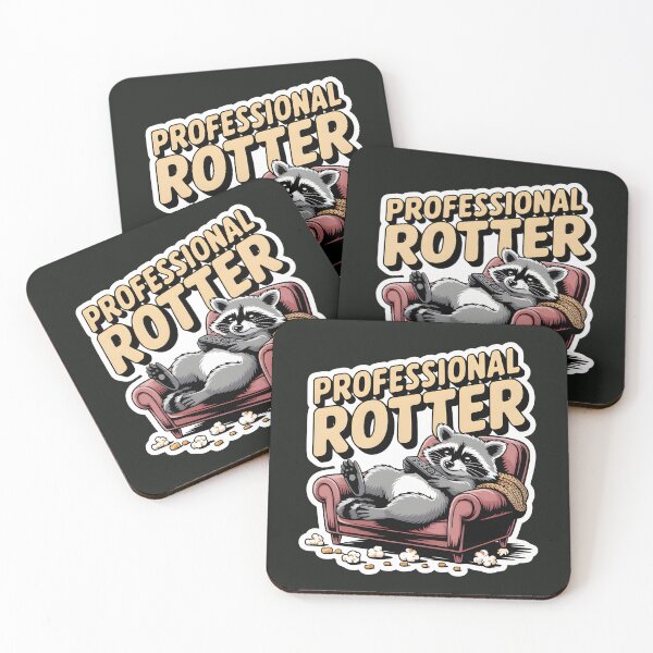 Item preview, Professional Rotter Raccoon Couch Potato Funny Rot Era T-Shirt designed and sold by Raw Tigers.