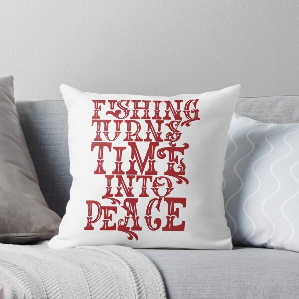 Item preview, Fishing text illustration "Fishing Turns Time Into Peace". designed and sold by Art-Horizon.
