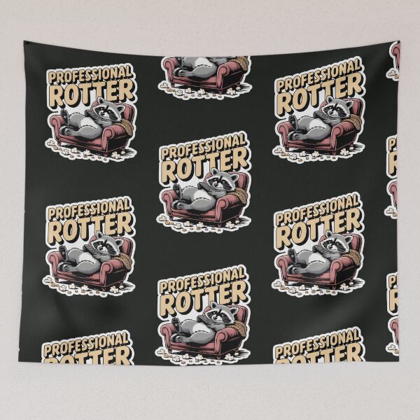 Item preview, Professional Rotter Raccoon Couch Potato Funny Rot Era T-Shirt designed and sold by Raw Tigers.