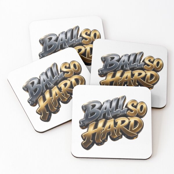 Item preview, Ball So Hard - Bold 3D Graffiti Typography Design | Gold Chrome Basketball Streetwear Art designed and sold by wey store.